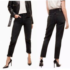 Aritzia Talula x AGOLDE High Rise Taper Jeans Black Wash 27 Button Fly